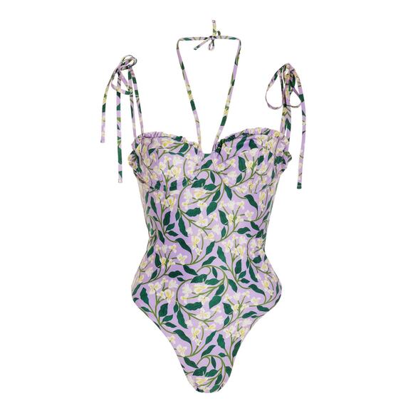 Agua By Agua Bendita Bano Lila One-Piece Swimsuit Purple - L - Picture 3 of 5